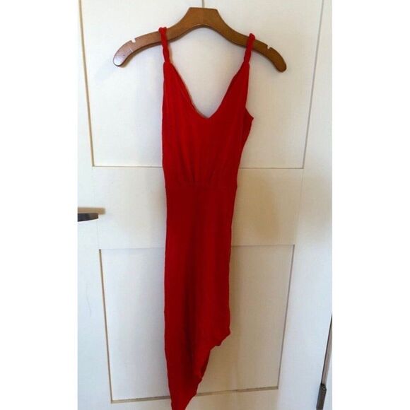 Bebe Womens Solid Red Bodycon V Neck Tank Mini Dress Xxs 00 - Picture 2 of 4